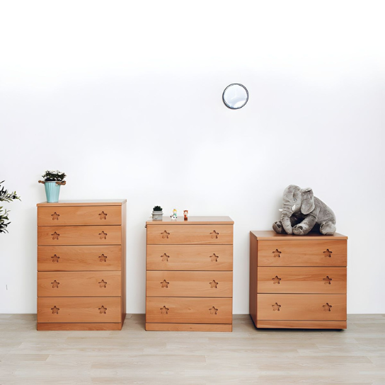 Cerry Modern solid Wood Vertical Chest with 6 Drawers