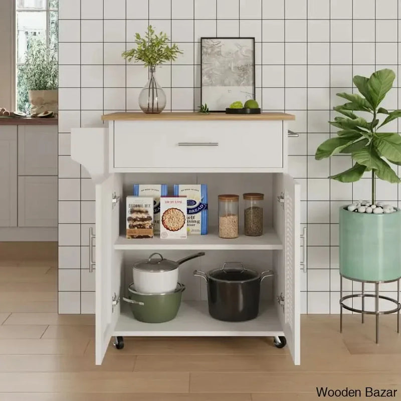 26'' Wide Rolling Kitchen Island with Solid Wood Top Kitchen trolley cart cabinet kitchen island with storage