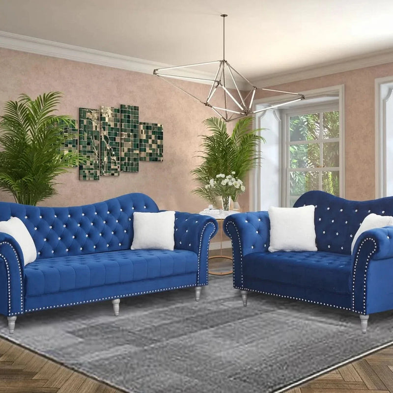2 - Piece Velvet Living Room Set Luxury Sofa Set