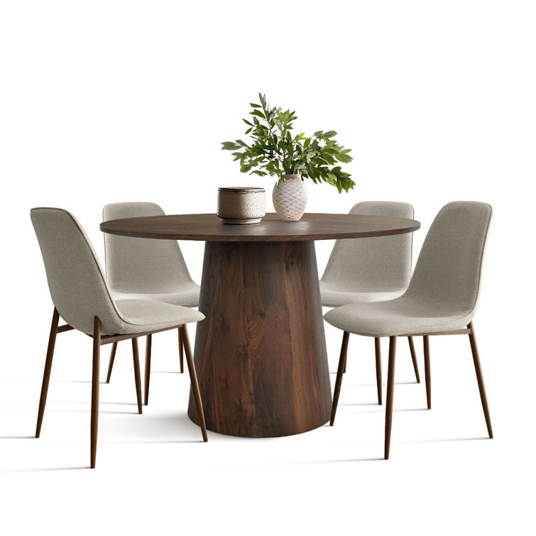 Benvinda Modern 5-Piece Round Dining Set