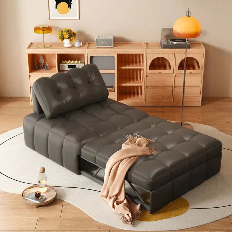 Kalder Faux Leather Chaise Lounge Chair Sofa Bed - Craft Decor