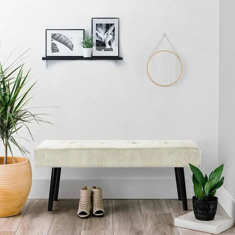 Kalssy Corduroy Upholstered Bench - craft decor