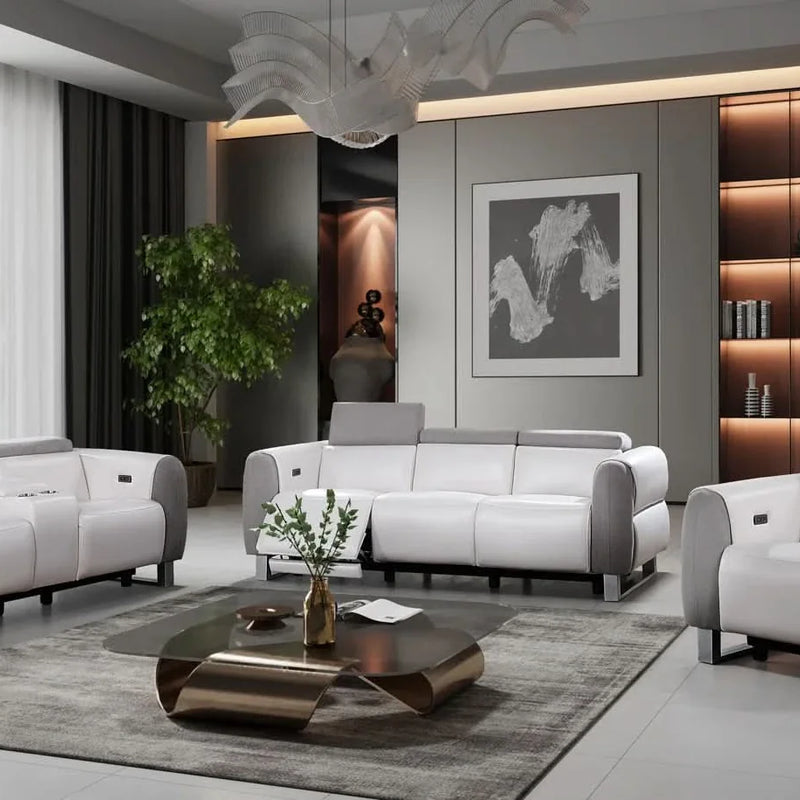 Alix 3 - Piece Faux Leather Living Room Set Luxury Sofa Set