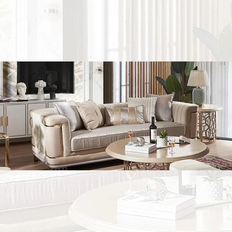 Kiard 3 - Piece Leather Living Room Set Luxury Sofa Set