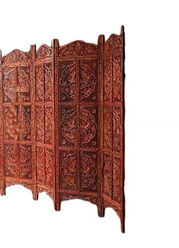 CRAFT DECOR Hand-Carved Wooden Partition Screen Wooden Room Divider in Sheesham Wood | Wooden Room Separators