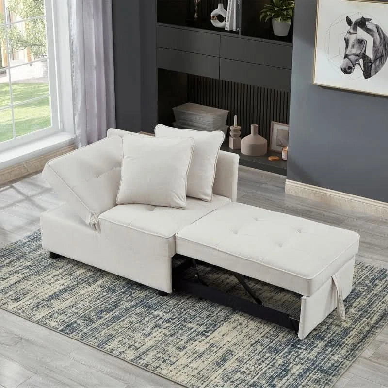 Daefc Four-in-One Convertible Modern Foldable Lounge Chair, Upholstered Recliner Sleeper Sofa Bed