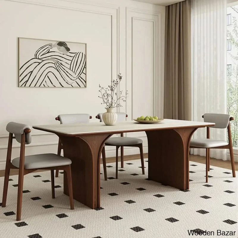 4 seater Double Pedestal Dining Set