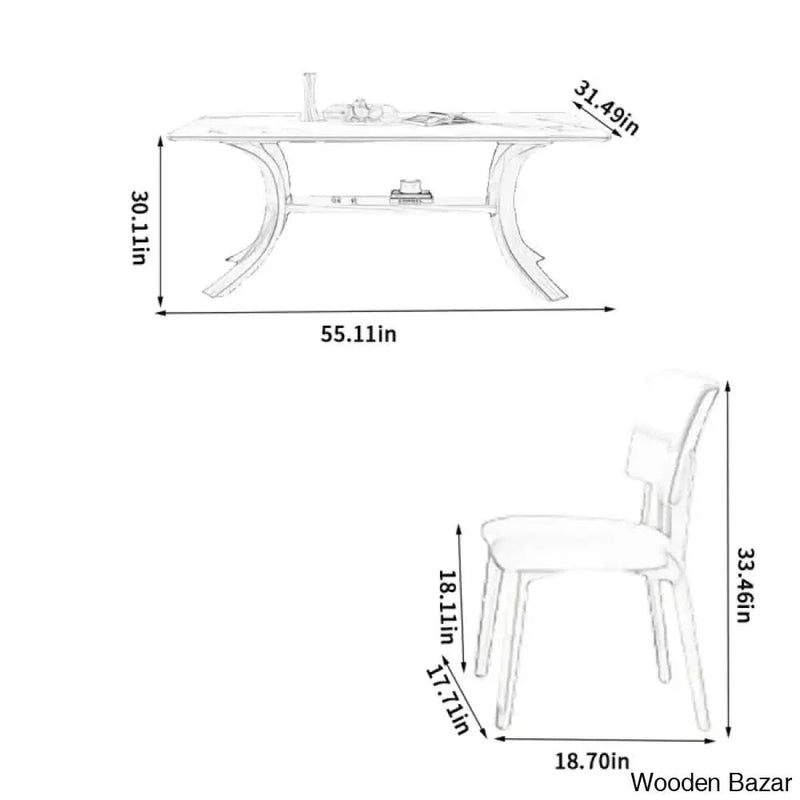 4 Seater Trestle Dining Set For Modern Homes