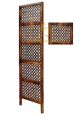 CRAFT DECOR Wooden Room Partitions ,Screen Separators and Room Wall Dividers Antique 6 Wall Panels for Living Room/Bedroom/Office/ Restaurant/Pooja Room