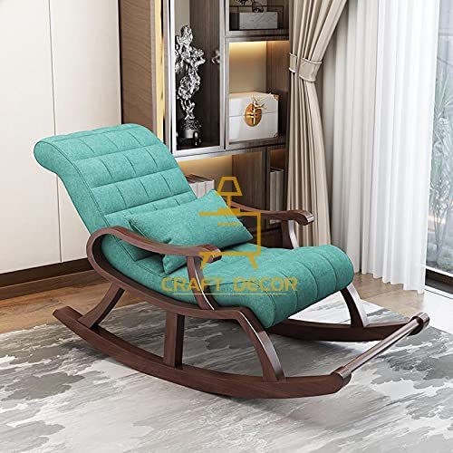 CRAFT DECOR Wooden Rocking Chair |Rocking Chair for Adults for Home | Wooden Easy Chair |Wooden Swing Chair for Home, Living Room|Sheesham Wood Rocking Chair