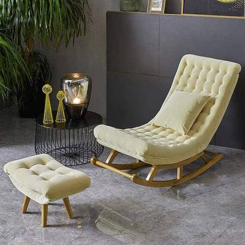 CRAFT DECOR Ergonomic Rocking Chair with Foot Rest, Relaxing Chair for Home, Rocking Chair for Adult for Home, Easy Chair for Relax for Old Age, Teak Wood Rocking Chair, Traditional Rolling Chair