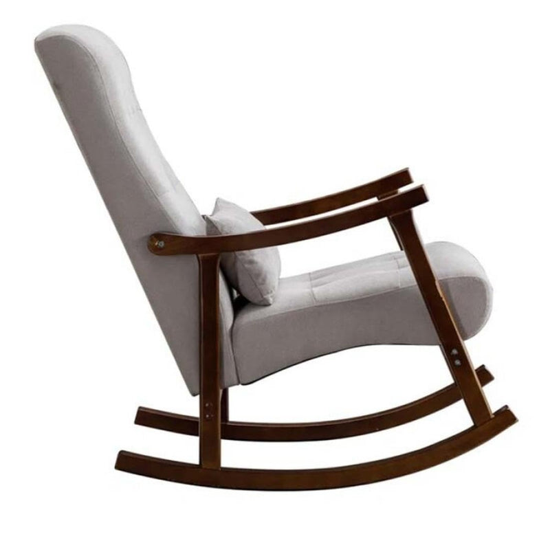 BuildHUB 1 Seater Gravelle Rocking Chair, Wood Rocking Chairs, Wooden Frame, Padded Lounge Chair, Living Room, Bedroom