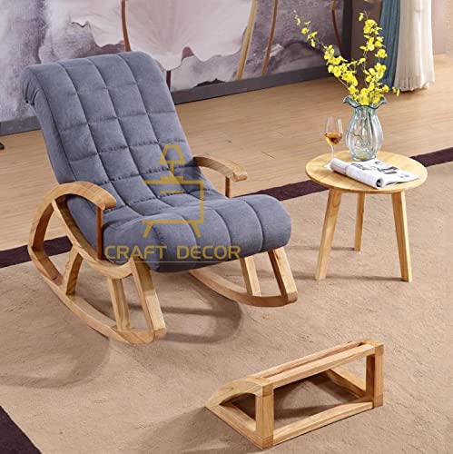 CRAFT DECOR Ergonomic Rocking Chair with Foot Rest, Relaxing Chair for Home, Rocking Chair for Adult for Home, Easy Chair for Relax for Old Age, Rose Wood Rocking Chair, Traditional Rolling Chair