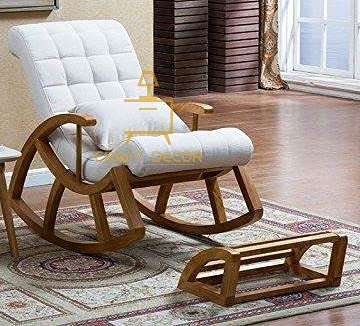 CRAFT DECOR Ergonomic Rocking Chair with Foot Rest, Relaxing Chair for Home, Rocking Chair for Adult for Home, Easy Chair for Relax for Old Age, Rose Wood Rocking Chair, Traditional Rolling Chair