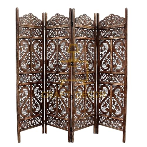 CRAFT DECOR Wooden Room Partition for Living Rooms, Wood Screen Separators and Wooden Room Wall Dividers Wall Panel with Stands for Living Room/Bedroom/Office/Restaurant/Pooja Room