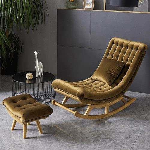 CRAFT DECOR Ergonomic Rocking Chair with Foot Rest, Relaxing Chair for Home, Rocking Chair for Adult for Home, Easy Chair for Relax for Old Age, Teak Wood Rocking Chair, Traditional Rolling Chair