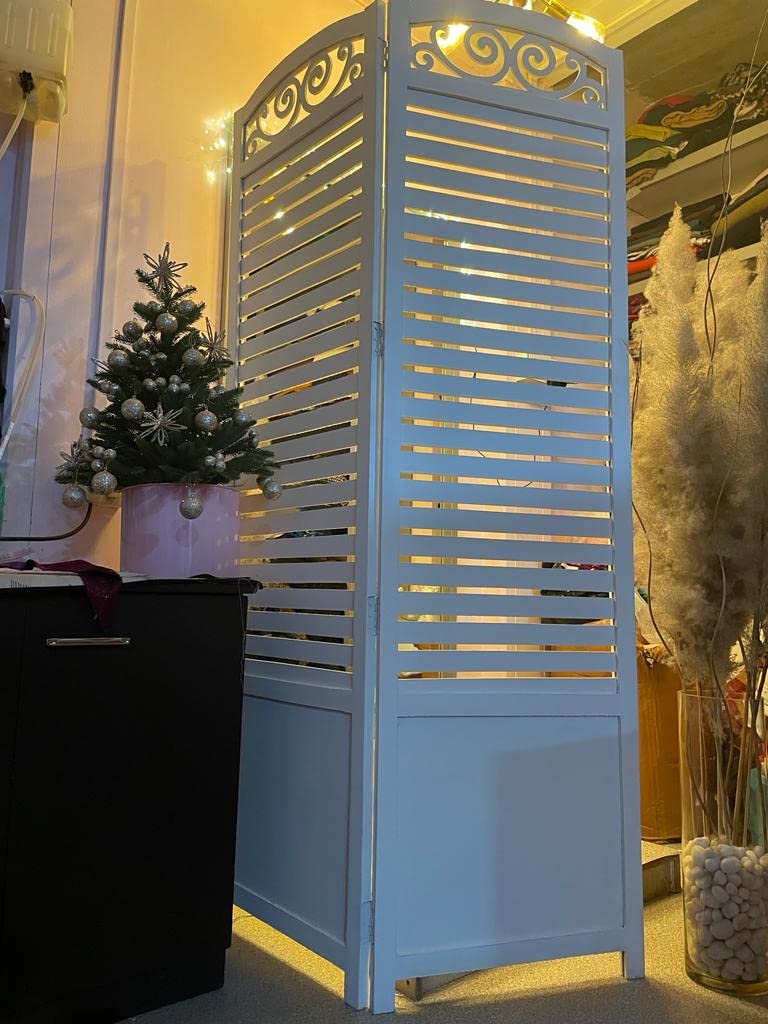 CRAFT DECOR 2 Panel Wooden Room Divider | Wooden Partition for Living Room | Wooden Room Separator | Room Wall Divider |Screen Separator for Living Room/Bedroom/Office/Restaurant/Pooja Room