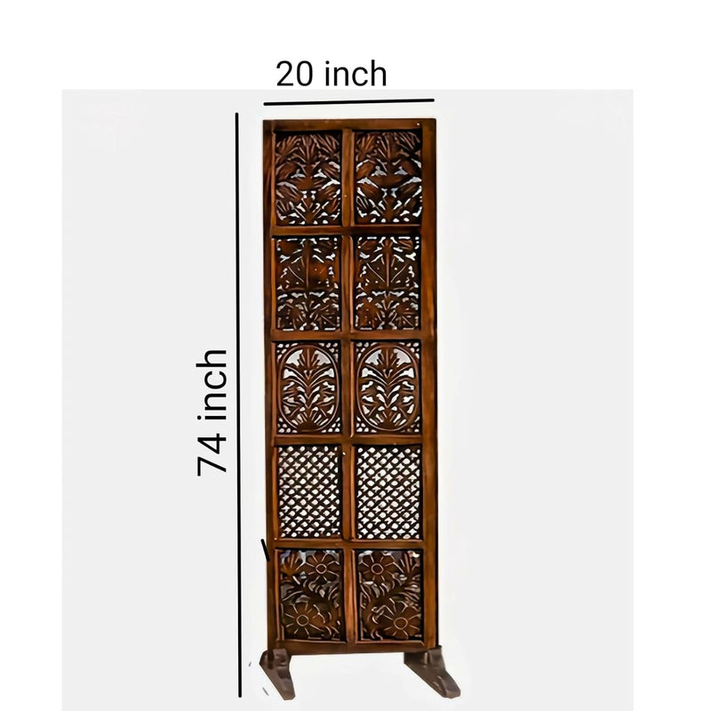 Wooden Room Divider/Partition for Living Room,Bedroom, Pooja Room & Home Decor (1 Panels partion Dark Antique Brown) (72 X 20 Inch)