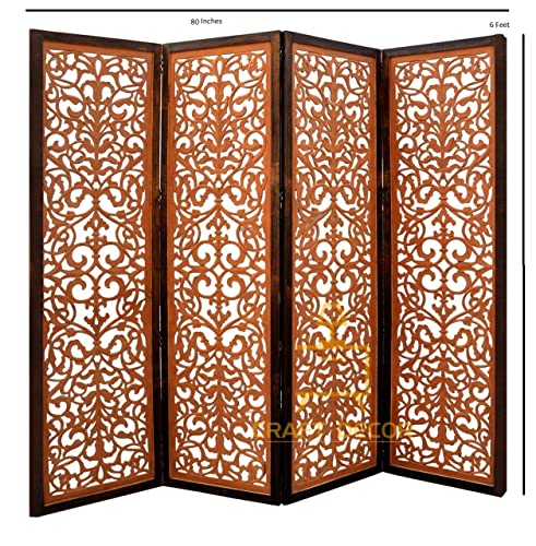 CRAFT DECOR Wooden Room Divider/Wooden Room Partition for Living Room/Wooden Separator for Living Room/Office Wooden Room Partition/Wall Divider/Wooden Screen for Home/Office/Restaurant/Pooja Room