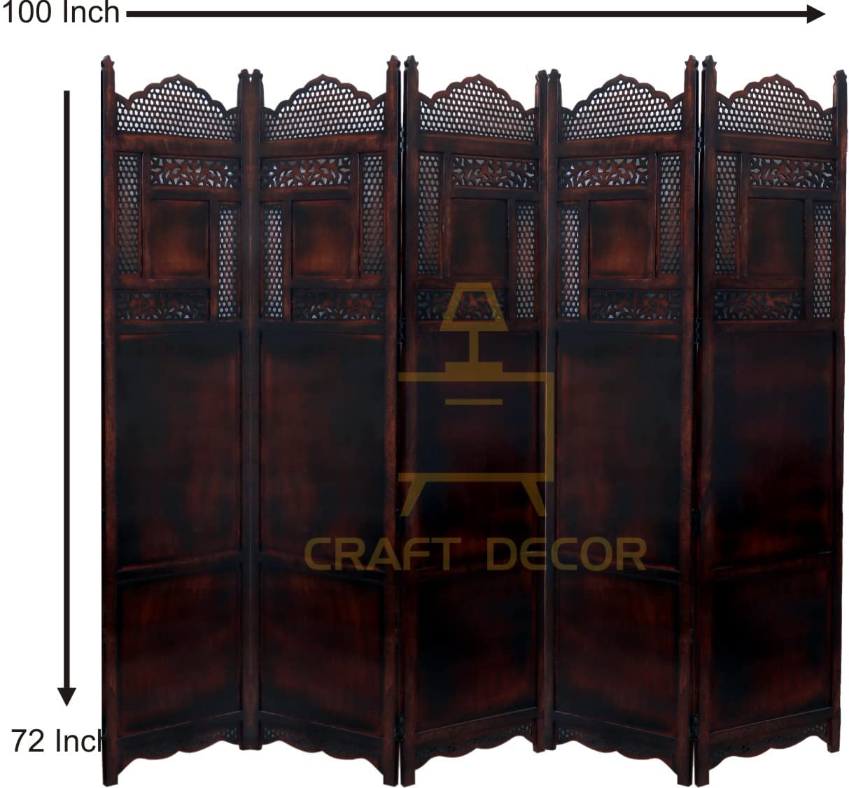 CRAFT DECOR Wooden Room Divider |Wooden Partition for Living Room |Wooden Room Separator |Room Wall Divider |Screen Separator for Living Room/Bedroom/Office/Pooja Room