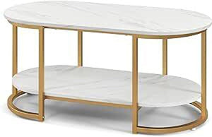 CROWN ART SHOPPEE Metal Centre Tables For The Living Room, Side Tables And Coffee Tables: Small Apartment Home Furnishings; Contemporary Coffee Tables; Oval Sofa Tables; And Side Tables 2 Tier White