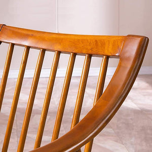 WOOD ART INDIA Teak Wood Modern Ergonomic Rocking Chair Including with Cushain