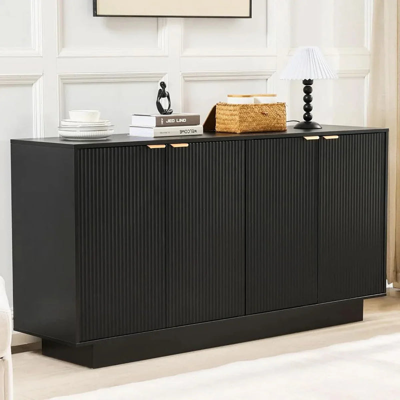 63" Modern Fluted Sideboard Buffet