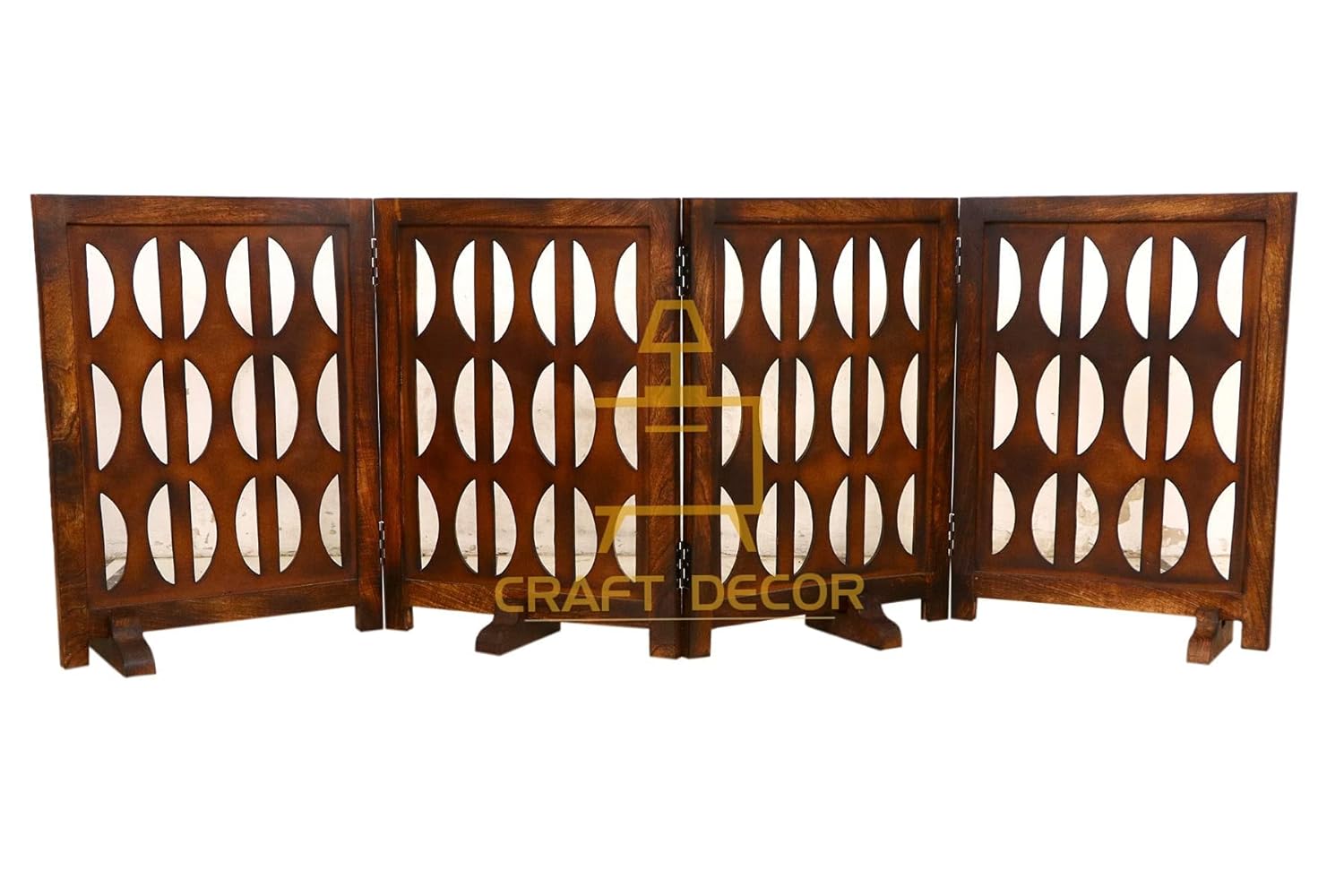 CRAFT DECOR Wooden Baby Safety Gate/Staircase Gate Kid Pet Safety Fence/Freestanding Fold-able Safety Gate for Child/Portable Safety Gate Extension/Wooden Pet Gate (Walnut)