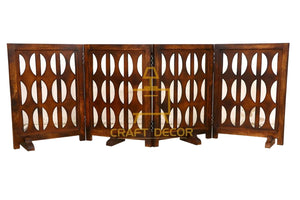 CRAFT DECOR Wooden Baby Safety Gate/Staircase Gate Kid Pet Safety Fence/Freestanding Fold-able Safety Gate for Child/Portable Safety Gate Extension/Wooden Pet Gate (Walnut)