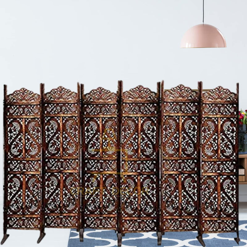 CRAFT DECOR Wooden Room Partition for Living Room, Wood Screen Separator and Wooden Room Wall Dividers 6 Feet Wall Panels with Stands for Living Room/Bedroom/Office/Restaurant/Pooja Room