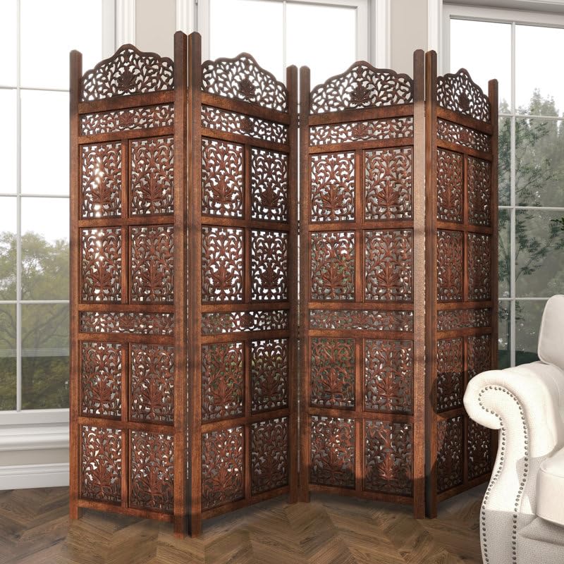 CRAFT DECOR Wooden Room Partition for Living Room/Wood Screen Separator & Room Divider Panels for Living Room/Bedroom/Office/Restaurant/Pooja Room