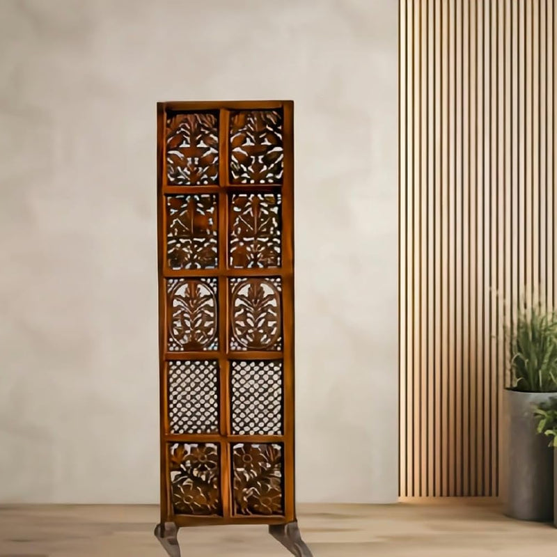 Wooden Room Divider/Partition for Living Room,Bedroom, Pooja Room & Home Decor (1 Panels partion Dark Antique Brown) (72 X 20 Inch)