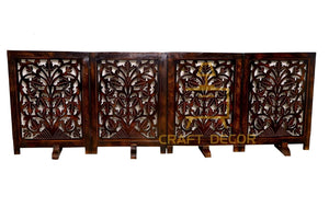 CRAFT DECOR Wooden Baby Safety Gate/Staircase Gate Kid Pet Safety Fence/Freestanding Fold-able Safety Gate for Child/Portable Safety Gate Extension/Wooden Pet Gate (Walnut)