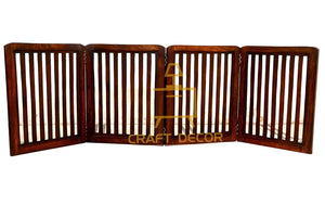 CRAFT DECOR Wooden Baby Safety Gate/Staircase Gate Kid Pet Safety Fence/Freestanding Fold-able Safety Gate for Child/Portable Safety Gate Extension/Wooden Pet Gate (Brown)