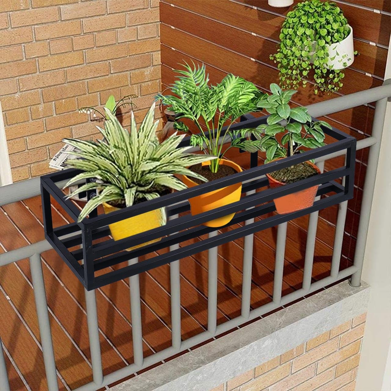 Niyara || Metal Planter Stand || Plant Stand for Pots|| Outdoor Plant Stand (set of 4, Square stand)