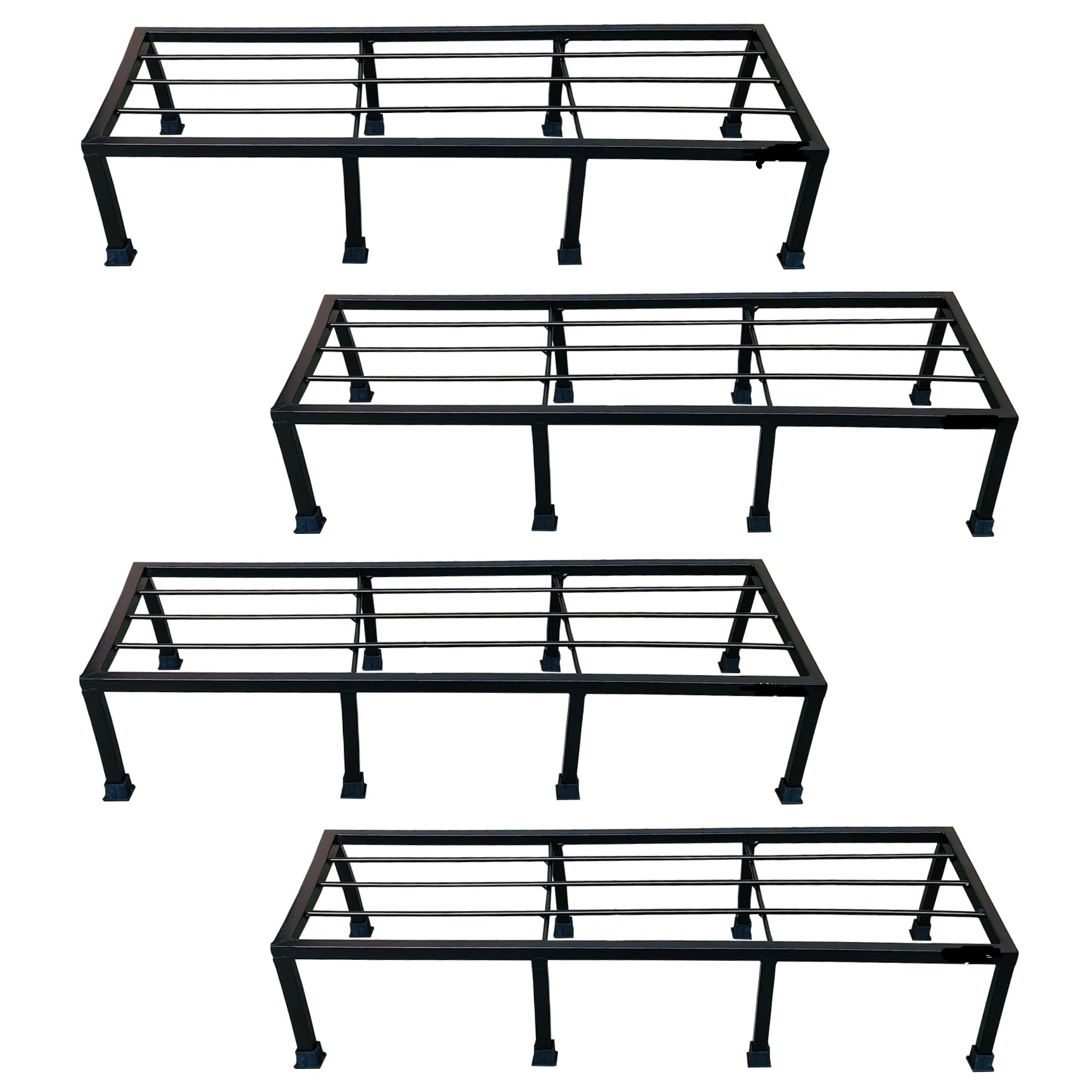 Niyara || Metal Planter Stand || Plant Stand for Pots|| Outdoor Plant Stand (set of 4, Square stand)