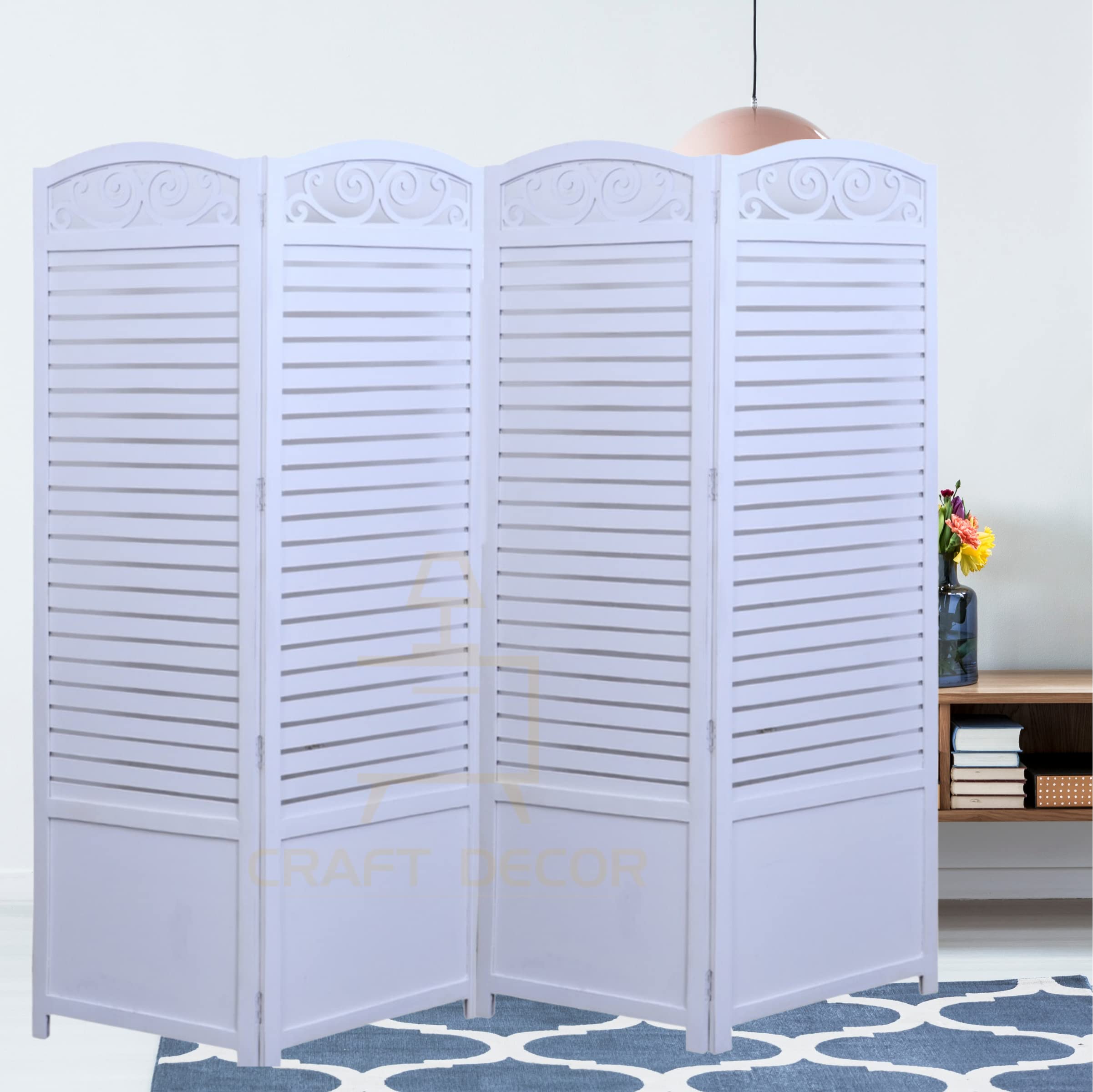 CRAFT DECOR Wooden Room Divider |Wooden Partition for Living Room |Wooden Room Separator | Room Wall Divider |Screen Separator for Living Room/Bedroom/Office/Restaurant/Pooja Room
