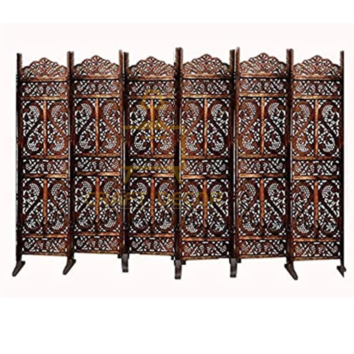 CRAFT DECOR Wooden Room Partition for Living Room, Wood Screen Separator and Wooden Room Wall Dividers 6 Feet Wall Panels with Stands for Living Room/Bedroom/Office/Restaurant/Pooja Room