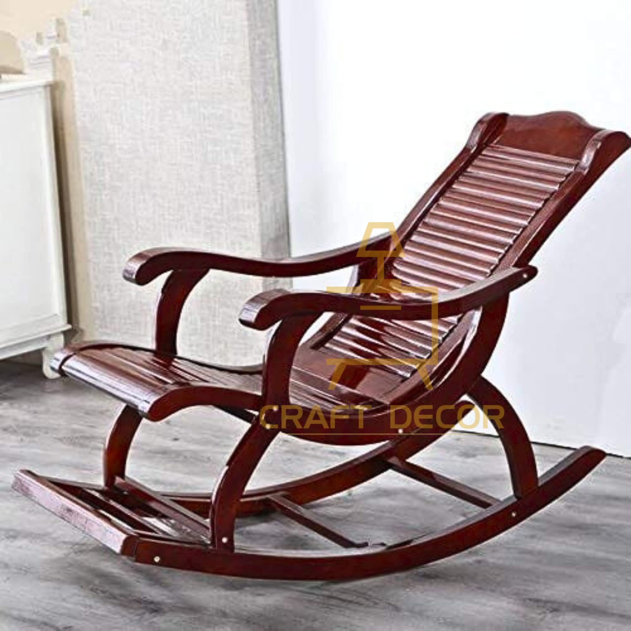 CRAFT DECOR Rocking Chair , Relaxing Chair For Home , Rocking Chair For Adults For Home , Easy Chair For Relax For Old Age , RoseWood Rocking Chair , Traditional Rocking Chair
