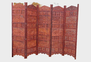 LIVING CONCEPT HANDICRAFTS Luxury 4-Panel Sheesham Wood Room Divider Wooden Room Partition/Screen/Room Divider/Room Natural Finish