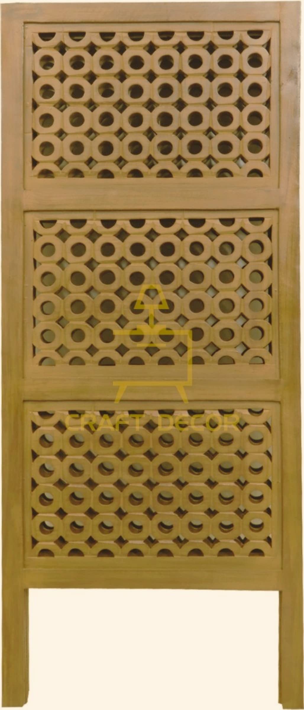 CRAFT DECOR Wooden Partitions for Living Rooms 4 Feet Wood Partitions Wall Divider, Wood Screen Separator 5 Wall Panels for Living Room /Bedroom /Office/ Restaurant / Kitchen/ Pooja Room