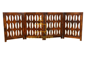 CRAFT DECOR Wooden Baby Safety Gate/Staircase Gate Kid Pet Safety Fence/Freestanding Fold-able Safety Gate for Child/Portable Safety Gate Extension/Wooden Pet Gate (Walnut)