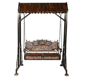 UA URBAN ART Urban Art Store Iron Swing Jhula For Home & Garden/Porch/Balcony 2 Seater Weight Capacity 300Kgs+ (Swing, 177.8 centimeters, Black