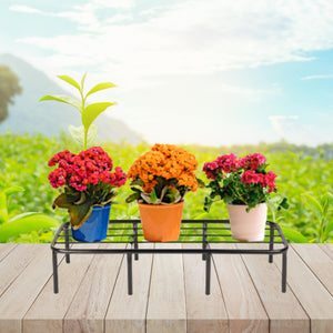 Niyara || Metal Planter Stand || Plant Stand for Pots|| Outdoor Plant Stand (set of 4, Square stand)