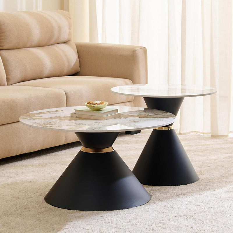 Jeppy Sintered Stone Top Set of 2 Coffee Tables - Craft Decor