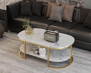 CROWN ART SHOPPEE Metal Centre Tables For The Living Room, Side Tables And Coffee Tables: Small Apartment Home Furnishings; Contemporary Coffee Tables; Oval Sofa Tables; And Side Tables 2 Tier White