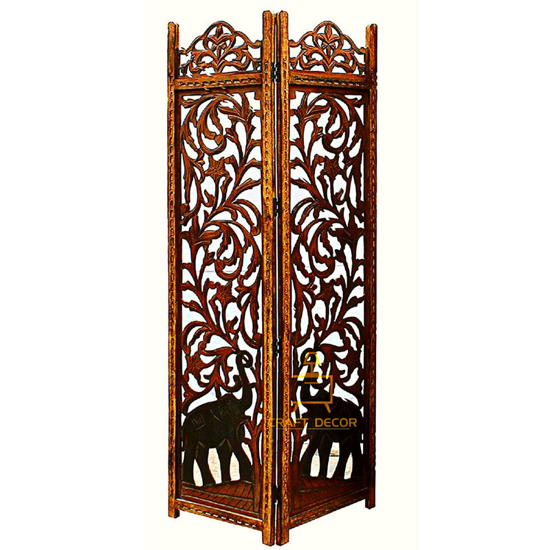CRAFT DECOR Wooden Room Divider/Wooden Room Partition for Living Room/Wooden Separator for Living Room/Office Wooden Room Partition/Wall Divider/Wooden Screen for Home/Office/Restaurant/Pooja Room