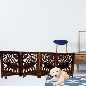 CRAFT DECOR Wooden Baby Safety Gate/Staircase Gate Kid Pet Safety Fence/Freestanding Fold-able Safety Gate for Child/Portable Safety Gate Extension/Wooden Pet Gate