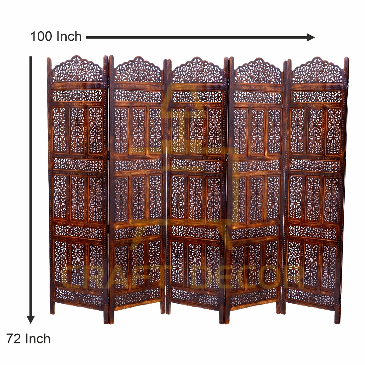 CRAFT DECOR Wooden Room Partition for Living Rooms / Wood Screen Separator / Room Wall Divider 5 Panels Living Room/Bedroom/Office/ Restaurant/Pooja Room