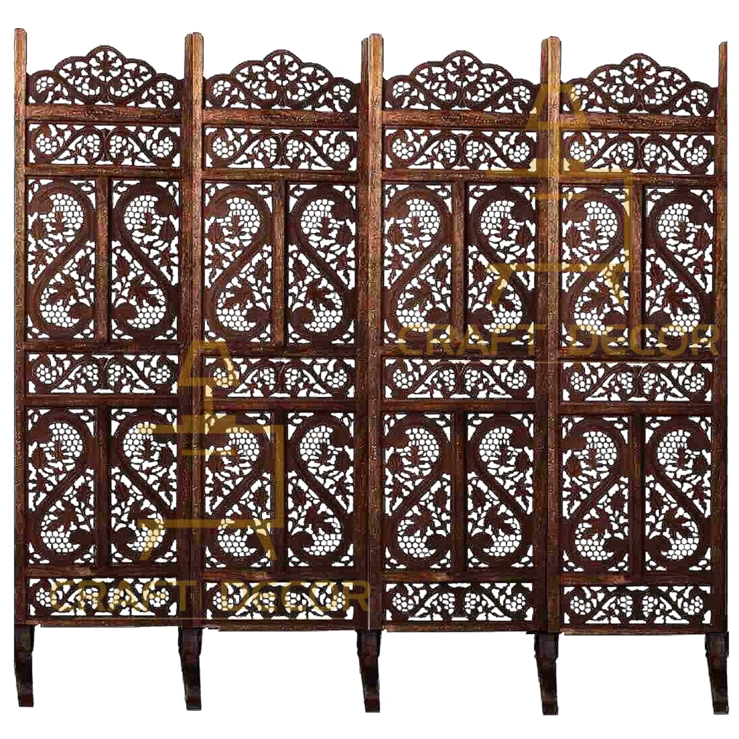 CRAFT DECOR Wooden Room Partition for Living Rooms, Wood Screen Separators and Wooden Room Wall Dividers Wall Panel with Stands for Living Room/Bedroom/Office/Restaurant/Pooja Room